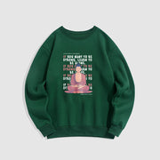 Buddha Stones Cotton Round Neck Fleece Lined Sweatshirt