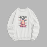 Buddha Stones Cotton Round Neck Fleece Lined Sweatshirt