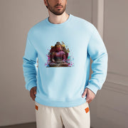 Buddha Stones Colorful Meditation Buddha Statue Fleece Lined Polyester Sweatshirt