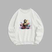 Buddha Stones Sit In Meditation Buddha Fleece Lined Polyester Sweatshirt