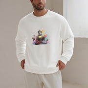 Buddha Stones Sit In Meditation Buddha Fleece Lined Polyester Sweatshirt