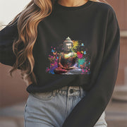 Buddha Stones Sit In Meditation Buddha Fleece Lined Polyester Sweatshirt