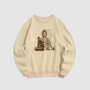 Buddha Stones Never Give Up Fleece Lined Polyester Sweatshirt