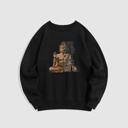 Buddha Stones NEVER GIVE UP GREAT THINGS TAKE TIME Fleece Lined Polyester Sweatshirt