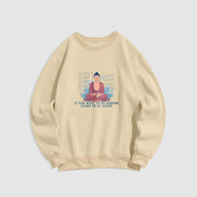 Buddha Stones LEARN TO BE ALONE Round Neck Fleece Lined Sweatshirt Sweatshirt BS Bisque XXL