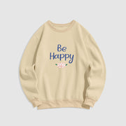 Buddha Stones BE HAPPY Lotus Soft Fleece Lined Sweatshirt Sweatshirt BS Bisque XXL