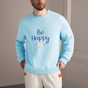 Buddha Stones BE HAPPY Lotus Soft Fleece Lined Sweatshirt