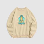 Buddha Stones Lotus Meditation Buddha Fleece Lined Sweatshirt Sweatshirt BS Bisque XXL