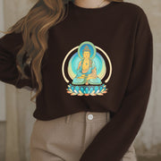 Buddha Stones Lotus Meditation Buddha Fleece Lined Sweatshirt