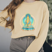 Buddha Stones Lotus Meditation Buddha Fleece Lined Sweatshirt Sweatshirt BS 3