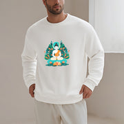 Buddha Stones Lotus Buddha Round Neck Fleece Lined Sweatshirt