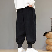 Buddha Stones Casual Plain Cotton Men's Harem Pants With Pockets Men's Harem Pants BS 14