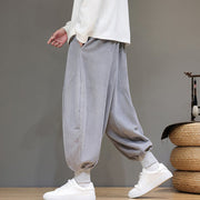 Buddha Stones Casual Plain Cotton Men's Harem Pants With Pockets Men's Harem Pants BS 2