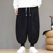 Buddha Stones Casual Plain Cotton Men's Harem Pants With Pockets