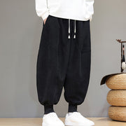 Buddha Stones Casual Plain Cotton Men's Harem Pants With Pockets Men's Harem Pants BS 13