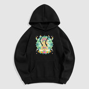 Buddha Stones Butterfly Lotus Buddha-Inspired Fleece Lined Polyester Hoodie