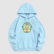 Buddha Stones Butterfly Lotus Buddha-Inspired Fleece Lined Polyester Hoodie Hoodie BS LightCyan 2XL