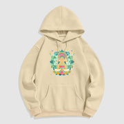 Buddha Stones Butterfly Lotus Buddha-Inspired Fleece Lined Polyester Hoodie Hoodie BS Bisque 2XL