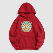 Buddha Stones Butterfly Lotus Buddha-Inspired Fleece Lined Polyester Hoodie Hoodie BS Red 2XL