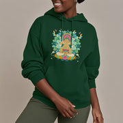 Buddha Stones Butterfly Lotus Buddha-Inspired Fleece Lined Polyester Hoodie