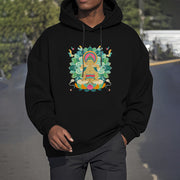 Buddha Stones Butterfly Lotus Buddha-Inspired Fleece Lined Polyester Hoodie Hoodie BS 12