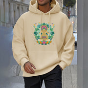 Buddha Stones Butterfly Lotus Buddha-Inspired Fleece Lined Polyester Hoodie Hoodie BS 24