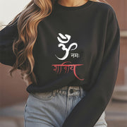 Buddha Stones OM NAMAH SHIVAYA Mantra Sanskrit Fleece Lined Polyester Sweatshirt Sweatshirt BS 2