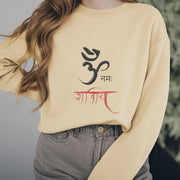 Buddha Stones OM NAMAH SHIVAYA Mantra Sanskrit Fleece Lined Polyester Sweatshirt Sweatshirt BS 28