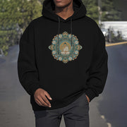 Buddha Stones Mandala Flower Buddha Fleece Lined Polyester Hoodie Hoodie BS 12