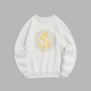 Buddha Stones 108 OM NAMAH SHIVAYA Mantra Sanskrit Fleece Lined Polyester Sweatshirt Sweatshirt BS White 2XL