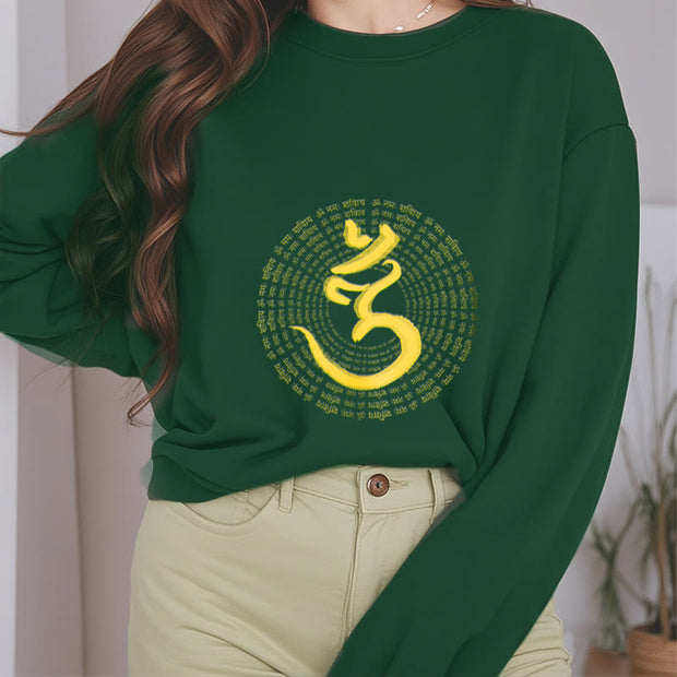 Buddha Stones 108 OM NAMAH SHIVAYA Mantra Sanskrit Fleece Lined Polyester Sweatshirt Sweatshirt BS 2