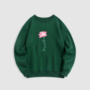 Buddha Stones Lotus BREATHE Fleece Lined Sweatshirt Sweatshirt BS ForestGreen XXL