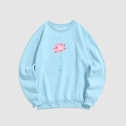 Buddha Stones Lotus BREATHE Fleece Lined Sweatshirt Sweatshirt BS LightCyan XXL