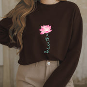 Buddha Stones Lotus BREATHE Fleece Lined Sweatshirt Sweatshirt BS 24