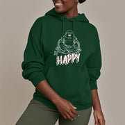 Buddha Stones BE HAPPY Laughing Buddha Fleece Lined Polyester Hoodie Hoodie BS 11