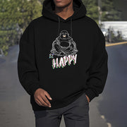 Buddha Stones BE HAPPY Laughing Buddha Fleece Lined Polyester Hoodie Hoodie BS 16