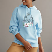 Buddha Stones BE HAPPY Laughing Buddha Fleece Lined Polyester Hoodie Hoodie BS 30