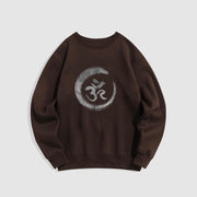 Buddha Stones OM Mantra Sanskrit Fleece Lined Polyester Sweatshirt Sweatshirt BS SaddleBrown 2XL