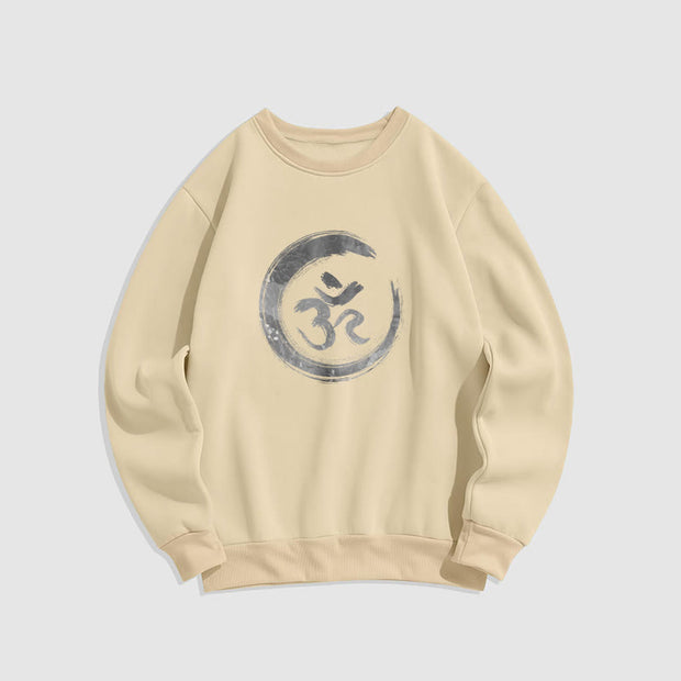 Buddha Stones OM Mantra Sanskrit Fleece Lined Polyester Sweatshirt