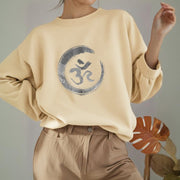 Buddha Stones OM Mantra Sanskrit Fleece Lined Polyester Sweatshirt Sweatshirt BS 27