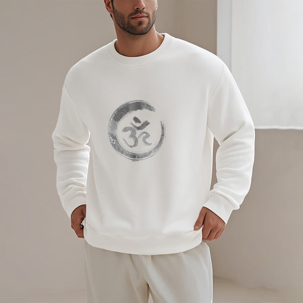 Buddha Stones OM Mantra Sanskrit Fleece Lined Polyester Sweatshirt