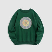 Buddha Stones 108 Om Mani Padme Hum Mantra Sanskrit Fleece Lined Polyester Sweatshirt Sweatshirt BS ForestGreen 2XL