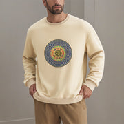 Buddha Stones 108 Om Mani Padme Hum Mantra Sanskrit Fleece Lined Polyester Sweatshirt Sweatshirt BS 29