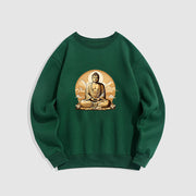 Buddha Stones Cotton Round Neck Fleece Lined Sweatshirt