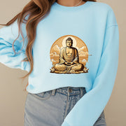 Buddha Stones Cotton Round Neck Fleece Lined Sweatshirt