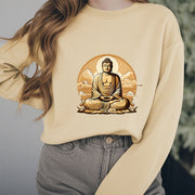 Buddha Stones Cotton Round Neck Fleece Lined Sweatshirt