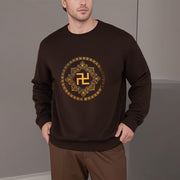 Buddha Stones Swastika Fleece Lined Polyester Sweatshirt Sweatshirt BS 20