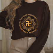 Buddha Stones Swastika Fleece Lined Polyester Sweatshirt