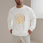 Buddha Stones Swastika Fleece Lined Polyester Sweatshirt Sweatshirt BS 12