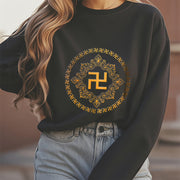 Buddha Stones Swastika Fleece Lined Polyester Sweatshirt Sweatshirt BS 2